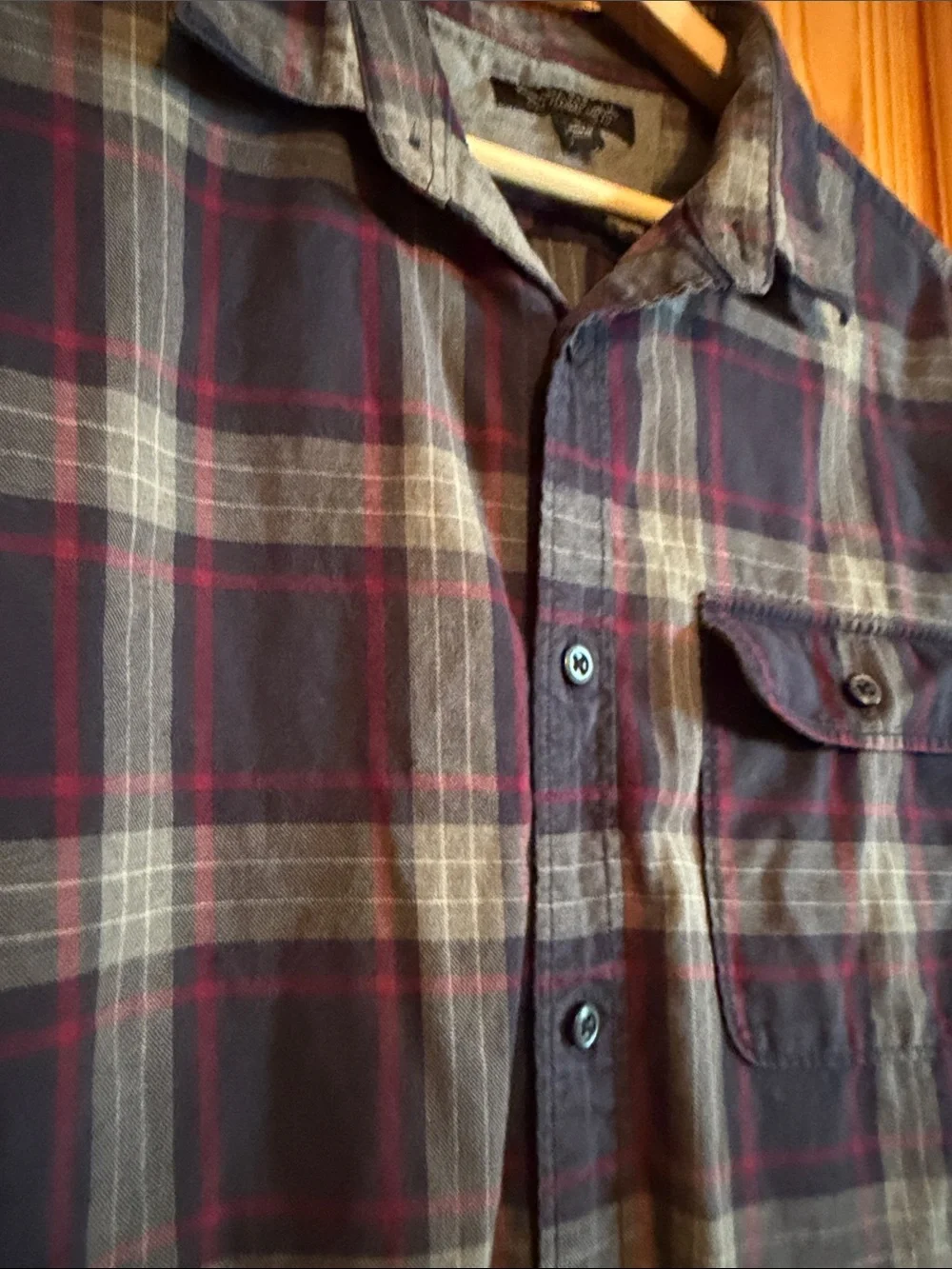 Banana Republic Navy, Red & Light Blue Plaid Shirt